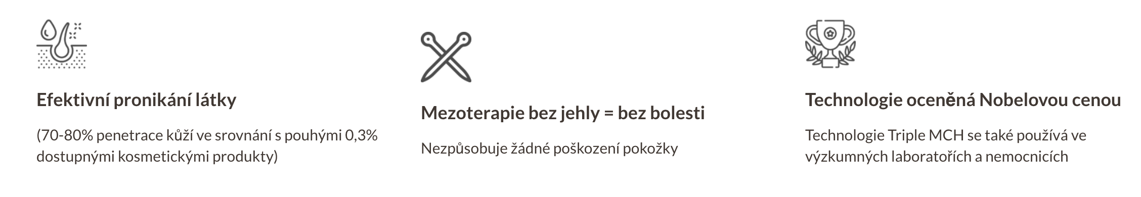 Benefity a výhody technologie Triple MCH Benefity a výhody technologie Triple MCH